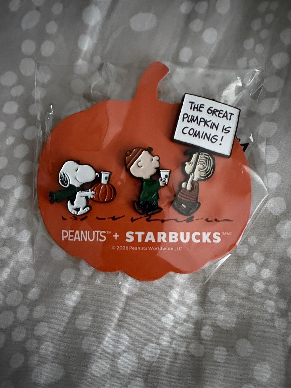 Peanuts + Starbucks Pin set with Snoopy Charlie Brown Linus Friends set of 3 NWT
